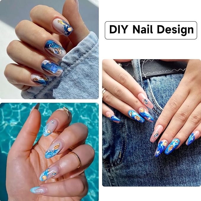 Nail Stickers Decals Spring Summer Ocean Nail Art Sticker Design Self-Adhesive Nail Decorations for Women Kids