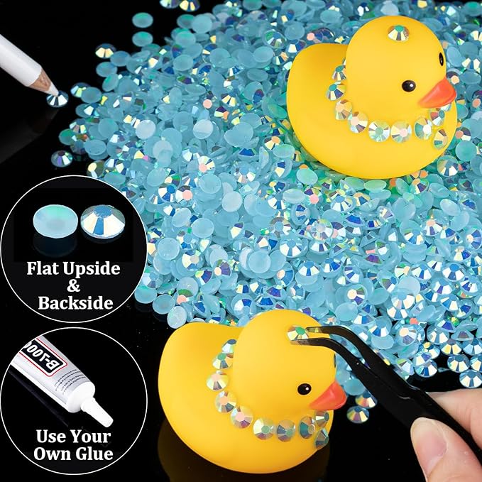 15000pcs 2mm Resin Rhinestones Bulk, Lake Blue AB Flatback Round Jelly Rhinestones Bedazzling Non Hotfix Crystal Gems Large Quantity Wholesale for DIY Crafts Clothes Tumblers Face Makeup Manicure