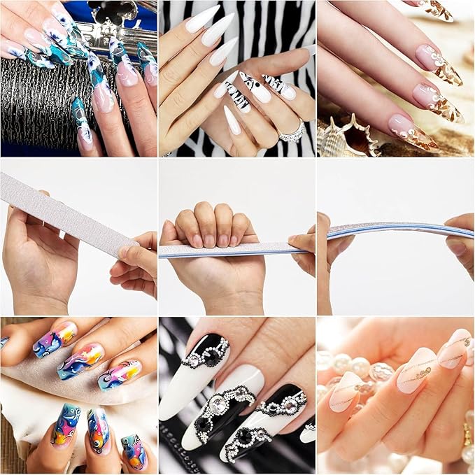 150pcs 80/80 Grit Nail Files Set, Manicures Pedicures Nails Emery Boards File Professional Nail Art Tools for Home,Salon,Clients,Strong, 2 Sided
