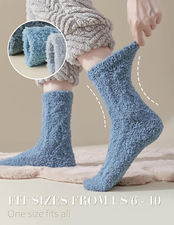 TEHOOK Warm & Cozy Gifts for Women, Stocking Stuufers, Fluffy Fuzzy Plush Sleeping Slipper Socks - Soft Warm Fabric