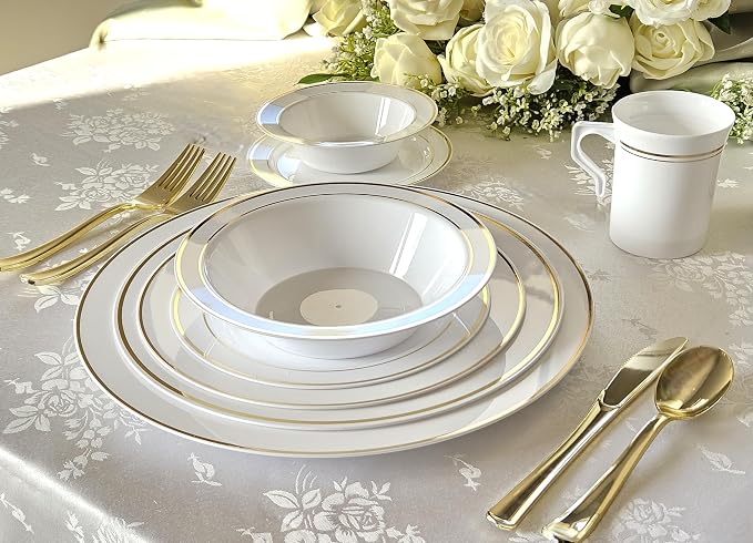 " OCCASIONS " 40 Plates Pack, Heavyweight Disposable Wedding Party Plastic - Image 2