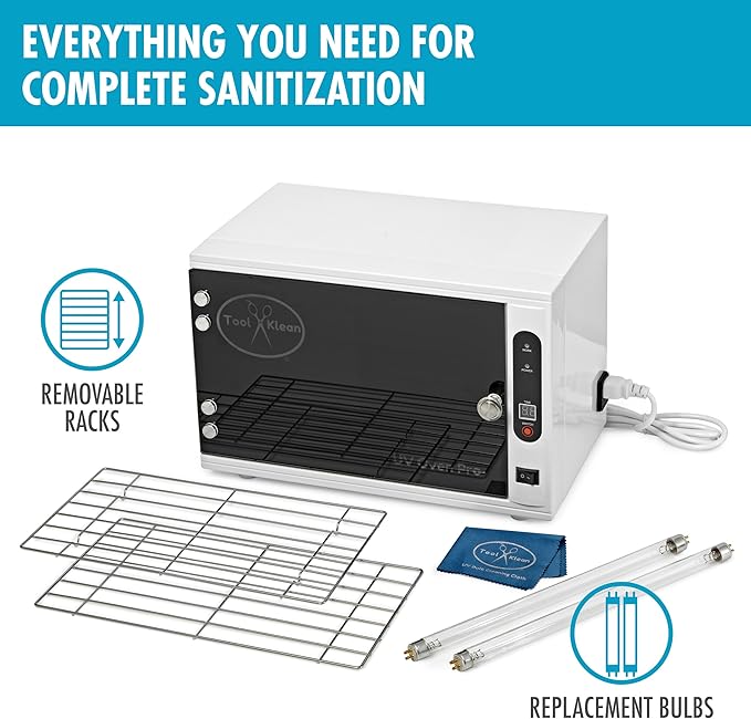 SaniCabinet UV Light Sanitizer Box - Large, Professional Grade, Fast UVC Sanitizer Cabinet for Cleaning Salon Tools, Nail Clippers, Cell Phone, Watches, Glasses, Baby Toys - EPA Registered