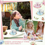 24 Sets Disposable Paper Tea Cups 7 OZ Floral Tea Party Cups | - Image 5
