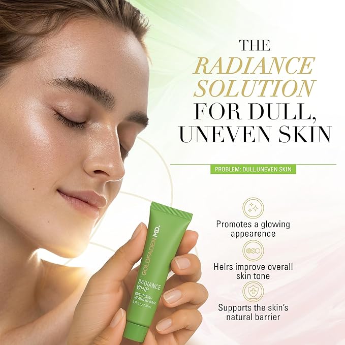 GOLDFADEN MD Radiance Whip Treatment Mask | Deep Hydration & Even‑Tone Peptide Face Mask| Vegan Clean Formula| Trial 10ml