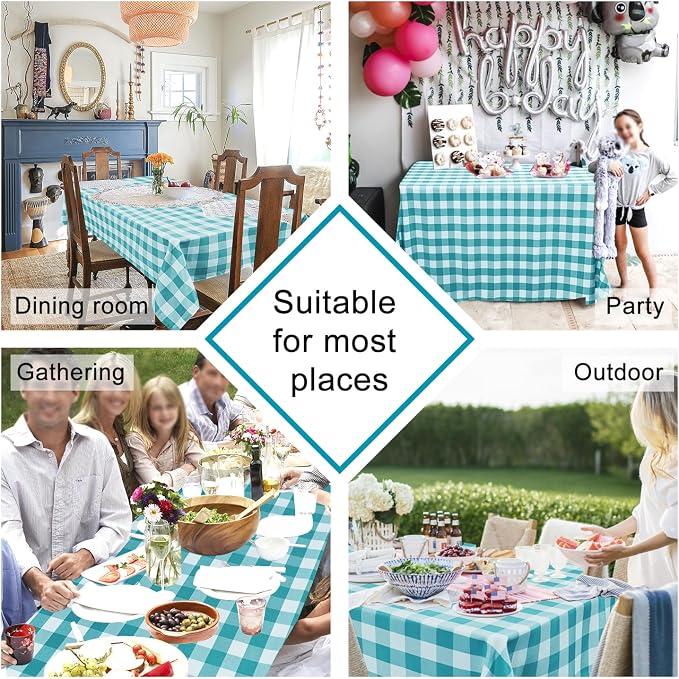Checkered Tablecloth Rectangle, 70 x 90 Inch - Image 4