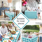 Checkered Tablecloth Rectangle, 70 x 90 Inch - Image 4