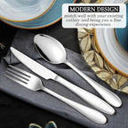 LIANYU 60 Piece Silverware Flatware Set - Image 4