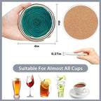 6 Pcs Coasters for Drinks with Holder, Abstract Art Minimalist Absorbent - Image 2