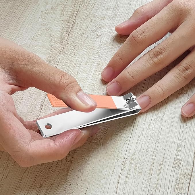 Mudder 6 Pieces Large Toenails Clippers Straight Edge Toenails Clippers Stainless Steel Nails Cutters for Men Women Thick Nails (Rose Gold)
