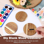 36PCS Unfinished Wood Coasters for Drinks 4 Inch Wooden Coaster Stackable - Image 6