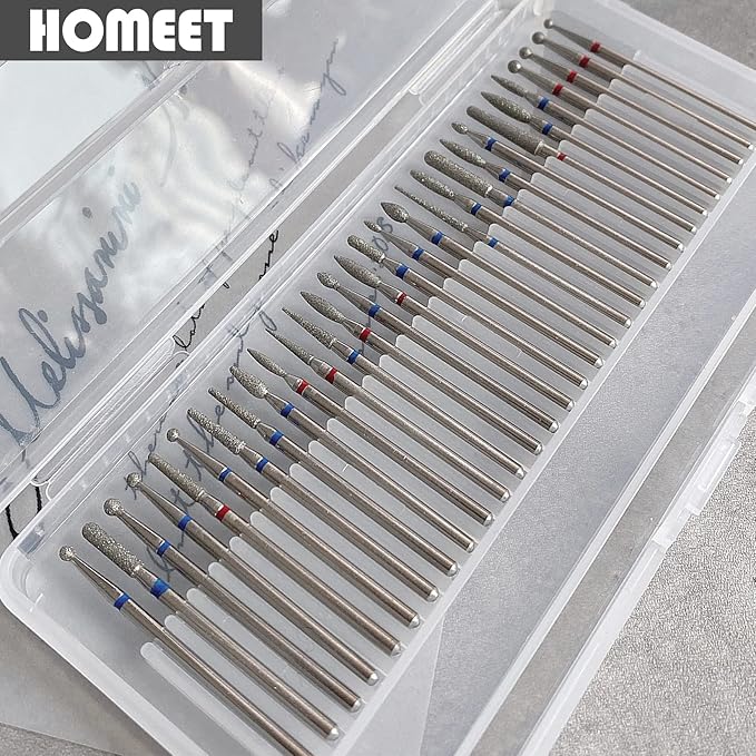 30-Piece Nail Cutter Drill Bit for Manicure Tungsten Steel Professional Manicure Drill Set Universal Diamond Drill Bits for Nails Electric Drill