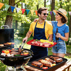 Grilling Prep & Serve Trays for Party Set of 4, Large BBQ Serving Platters | - Image 5