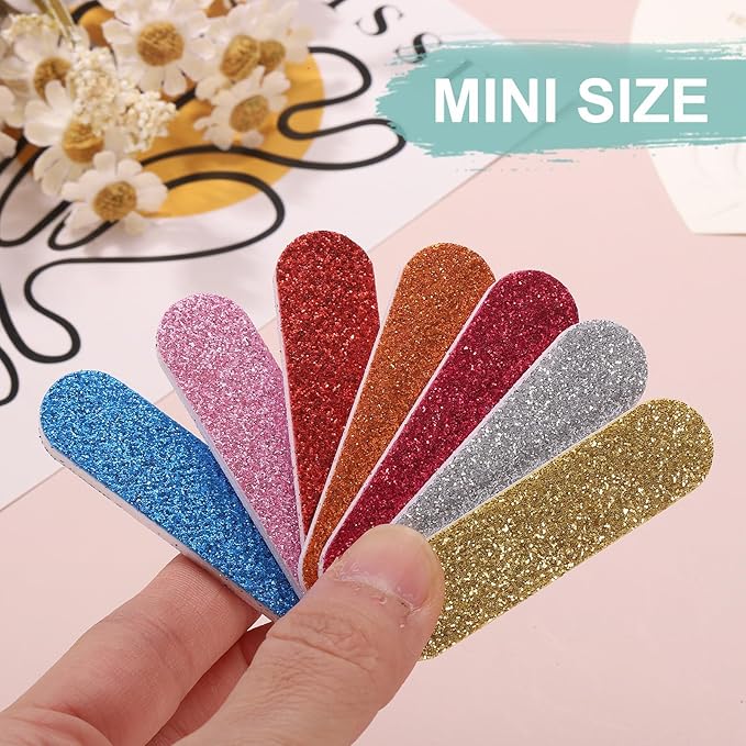 HARFINGTON 300pcs Nail Buffer Blocks 240 Grit Professional Nail Sanding Buffing File Block Manicure Tool for Acrylic Nail Shine Polishing Buffer, Mixing Color