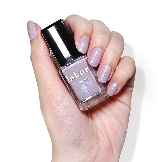 LONDONTOWN lakur Nail Polish - Chip-Resistant, Non-Toxic, Conditions & Hydrates Nails | Glittery Shimmery Lilac, Opal, .40 fl oz