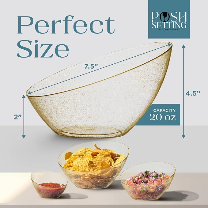 5 Pack Gold Angled Plastic Serving Bowl Disposable - Image 4