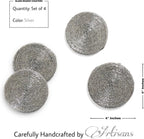 Handmade Beaded Coasters, Glass Bead Coasters in Silver, Coffee Table Décor - Image 5