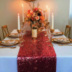 ShinyBeauty Sequin Table Runner Burgundy 12 by 108 Inch Wine Sparkle Sequence - Image 5