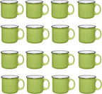 Set of 16 Ceramic Campfire Mugs – 15 Oz, Lime – Coffee & Tea Cups by GiftsbyDesign