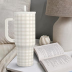 SANDJEST Grey Gingham 40oz Slider Tumbler - Image 7