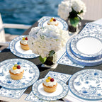60Pcs Blue White Paper Plates and Napkins Party Supply, Serves 20 | Blue and - Image 5