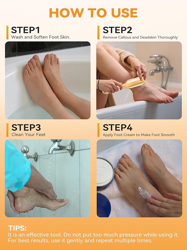 Nano Glass Foot File Foot Callus Remover Scrubber in Shower, Pedicure Tools Feet Scrubber Dead Hard Skin, Anti-Slip Handle Rope & Storage Bag Foot Files for Wet and Dry Feet Care Gift