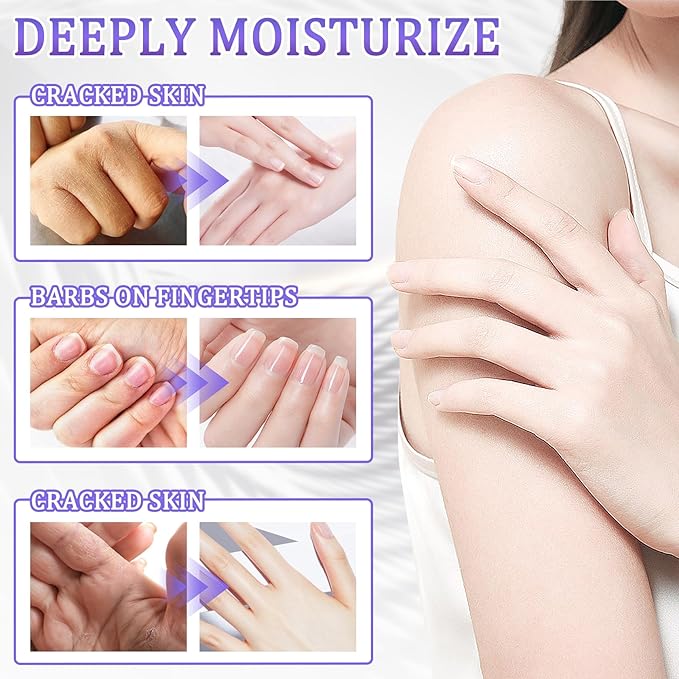 Hand Mask Moisturizing Gloves 6 Pack,Hydrating Hand Mask for Women,Soft Gloves for Dry Cracked Skin B