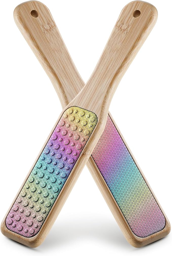 BALUCA Foot File, Double Sided Foot Scraper Callus Remover, Foot Rasp for Cracked Heel and Foot Scrubber Corn Removal Foot Care Tools - Rainbow