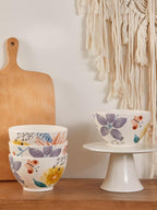 Bico Blossom Symphony Cereal Bowls Set of 4, 29 oz Deep Ceramic Soup Bowls - Image 4