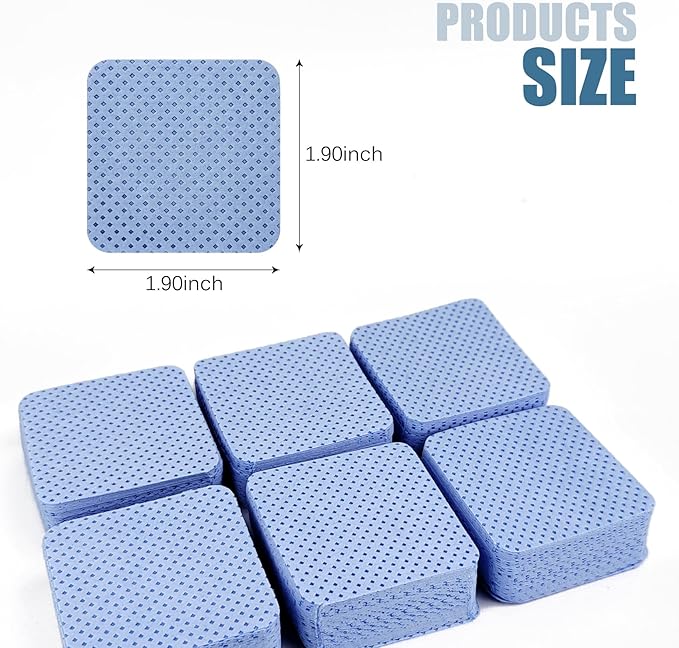 300 Pcs Lint Free Nail Wipes, Non-Woven Nail Polish Remover Pads Nail Polish Wipes for Nail Polish Removal Eyelash Extensions DIY Nail Art Supplies (Blue)