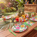 350 Pcs Luau Tropical Party Supplies 12 in Disposable Hawaiian Luau Oval Plates - Image 5