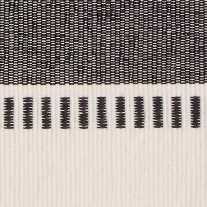 DII Dobby Stripe Table Runner, 13x108 Black & Cream Background | Woven - Image 3