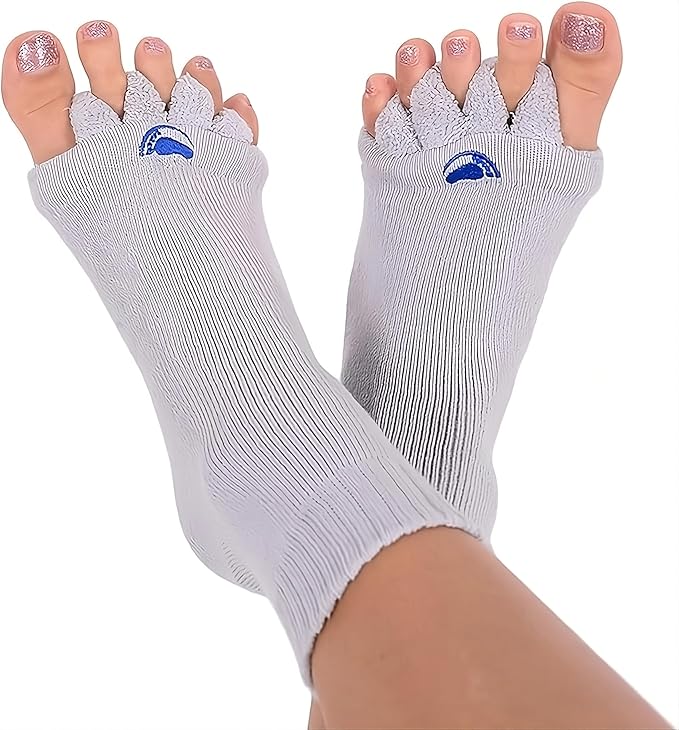 My Happy Feet Foot Alignment Socks with Toe Separators for Men or Women