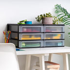 IRIS USA 2-Pack, 3-Drawer Medium Plastic Stacking Desktop Organizer, stationery - Image 6