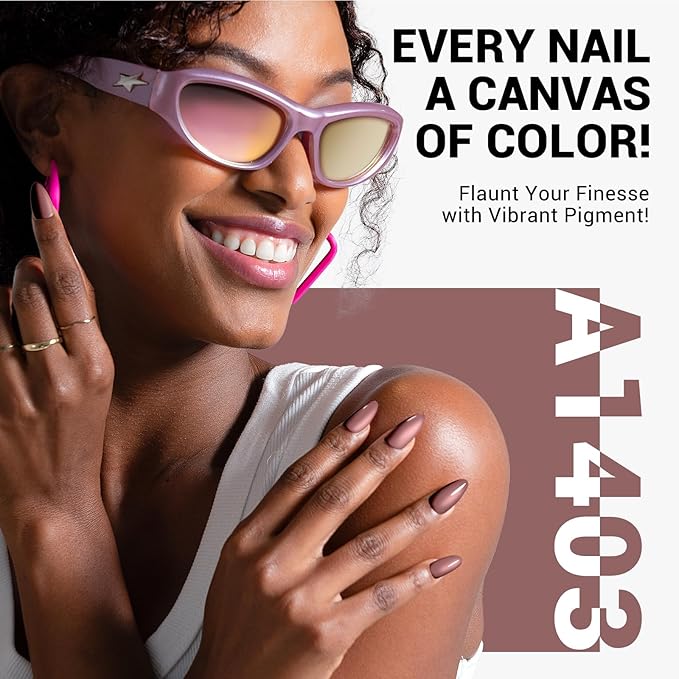MelodySusie Thick Gray Brown Gel Nail Polish,0.5fl oz Soak Off UV LED Cocoa Red Gel Polish Gift for Women Nail Art Manicure Salon DIY Nail Design Decoration at Home-A1403