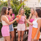 Skylety 12 Pcs Pink Orange Plastic Cups - Image 7
