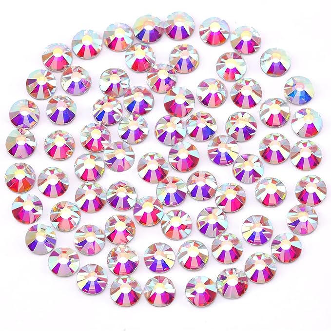 Novani Rhinestones 1440pcs SS10 Glass Rhinestones Crystal Flatback Gemstones for Crafts Nails Makeup Bags and Shoes Decoration（SS10, Crystal AB）