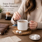 GBhome 15 OZ Stackable Coffee Mugs Set of 4, Ceramic Coffee Cups Set | 4 - Image 4