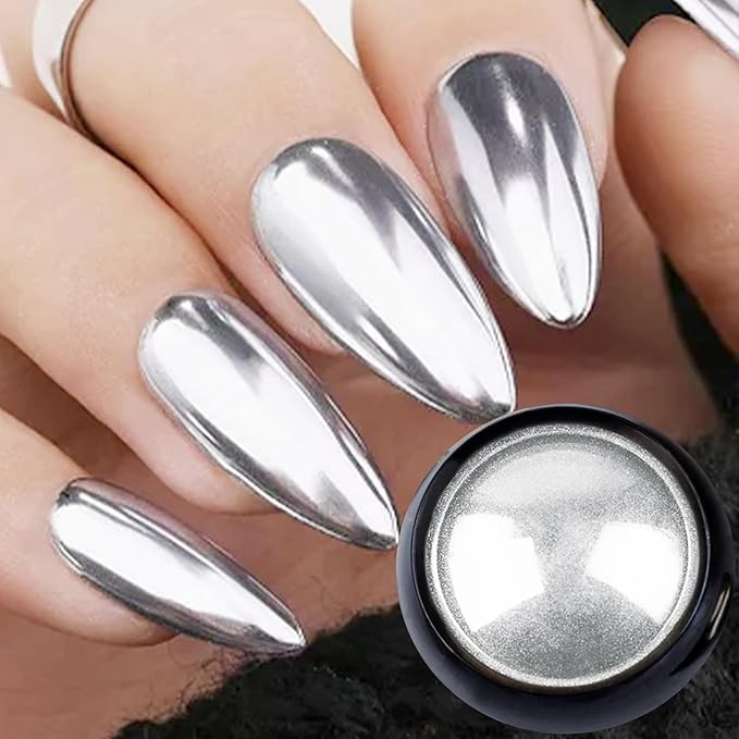 Chrome Nail Powder Kit,6Colors Chrome Nail Powder,Aurora Fairy Chrome Powder Kit for Gel Polish Nail Art Decoration,Luster Mirror Glitter Effect,Chrome Powder for Acrylic Nails