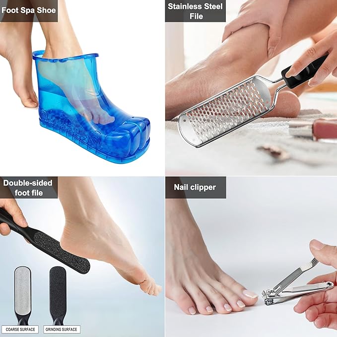 Foot Bath Soak Tub Shoe of Water Saving, Portable Spa Soak for Foot Care, Milk Bath, Includes: A Soaking Bowl Shoe,Nail Clipper and Pedicure Feet File(Blue,1 pcs,NOT A Pair)