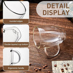 4-Pack 12 Oz Double Walled Glass Coffee Mugs - Image 3