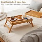 2 Pack Bamboo Bed Tray Tables - Image 2