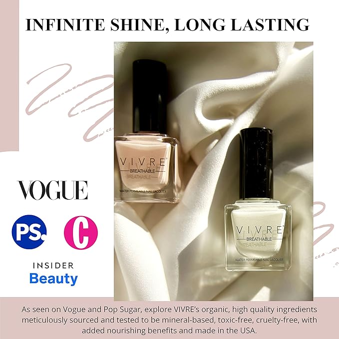 VIVRE Cosmetics Certified Breathable - Water Permeable - Oxygen Permeable - Halal Nail Polish: at First Blush