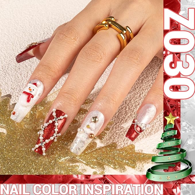 MelodySusie Velvet Red Gel Polish,0.5fl oz Soak Off UV LED Shimmer Red Sparkle Gel Polish Nail Art Manicure Salon DIY Nail Design Decoration at Home Christmas Gift for Women-z030