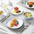 MALACASA 12 Pcs Porcelain Plates and Bowls Sets, Dinnerware Set - Image 5