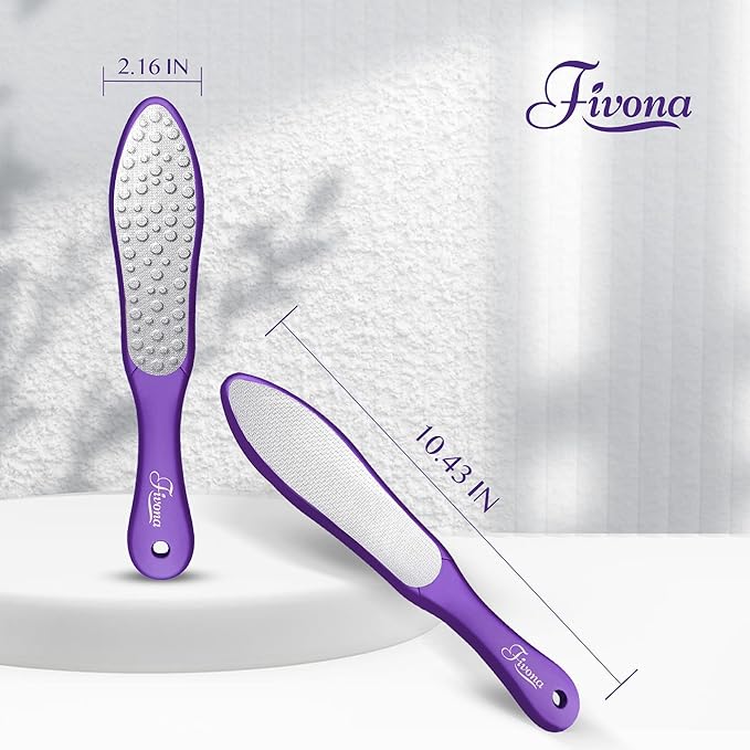 Fivona Foot File - Callus Remover, Double Sided Foot Rasp for Dry Heels, Feet Scrubber for Dead Skin, Foot Scraper for Corn Removal
