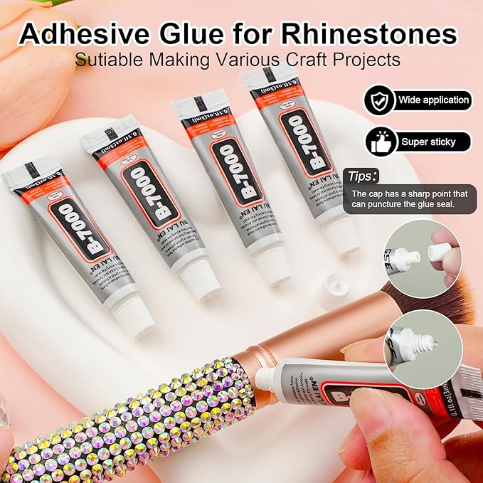 Canvalite 25000PCS Resin Jelly Rhinestones for Crafting, Christmas Flatback Gems, Bedazzling Crystal with 5x2.5g B7000 Jewelry Glue and Tweezers Dotting Pen for DIY Crafts Clothing Shoes Nail Art
