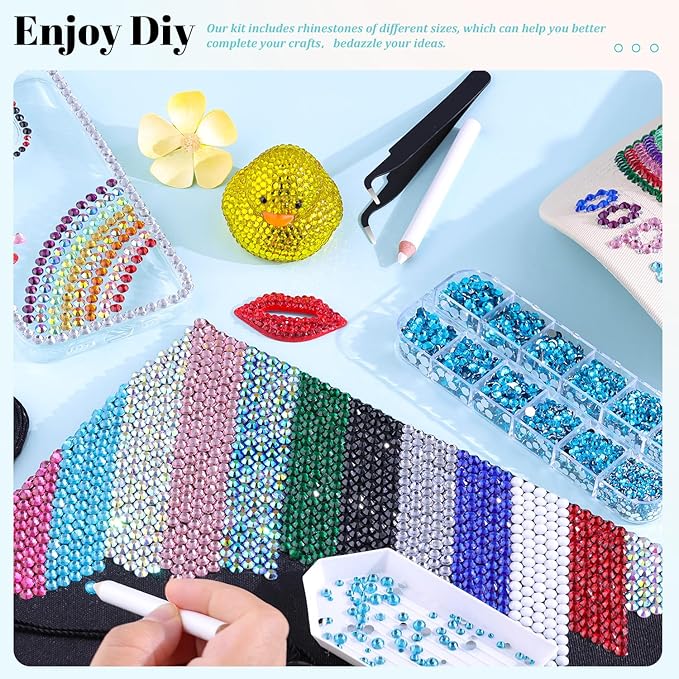 6100Pcs Resin Rhinestones for Crafting with 2Pcs 10ml B7000 Jewelry Glue, 1 Box Flatback Crystals Diamond (Indicolite) for Bedazzling Crafts DIY Nail Art Non Hotfix Gems for Clothing Shoes