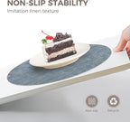 NCUE 13" Faux Leather Round Placemats Set of 4, Reversible Dual-Color | - Image 3