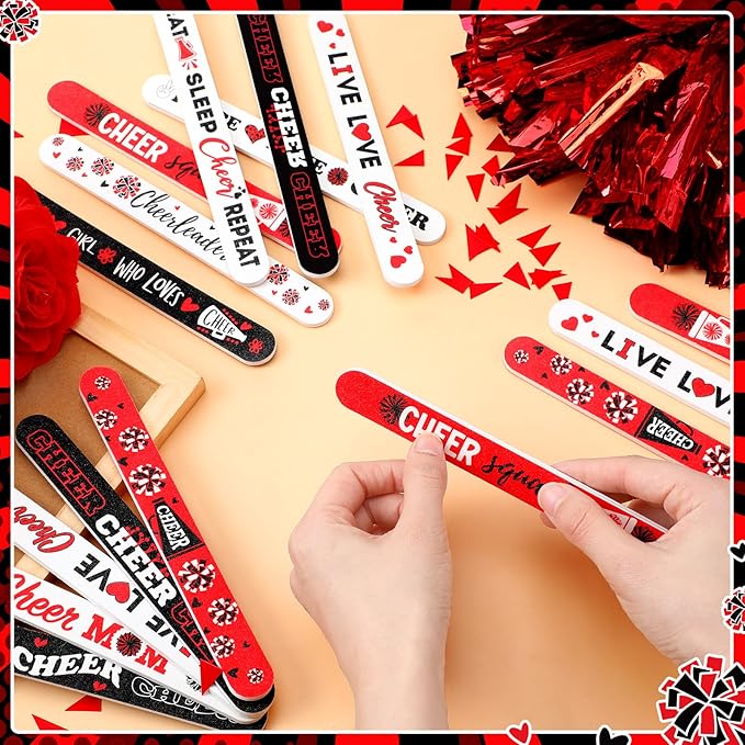 50 Pack Cheerleader Gifts Bulk for Team Funny Cheerleaders Nail Files Party Favors Cheer Gifts Cheerleading Favors for Women Girls Teammates
