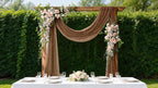 Pearl Table Runner Gauze Sheer 19FT Wedding Draping Fabric Decor | Brown Summer - Image 2